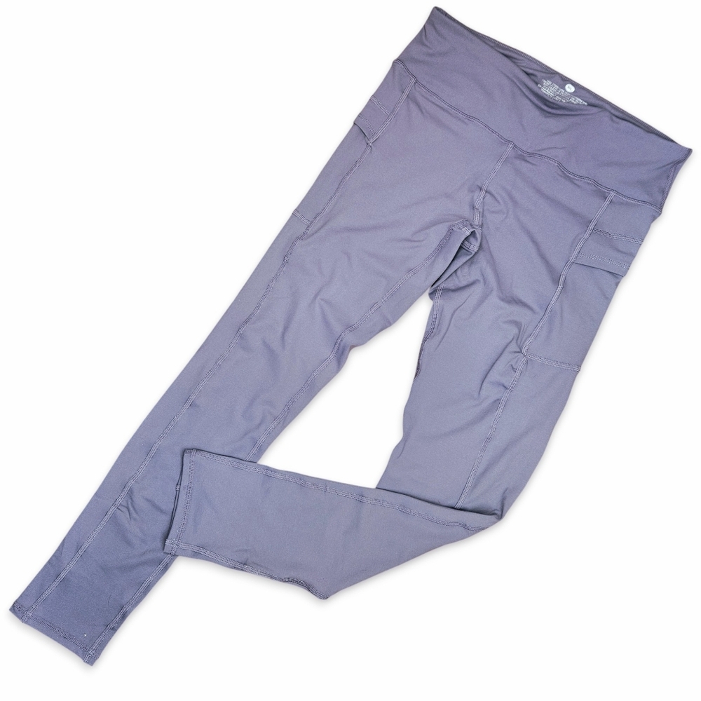 Outland M/L NEW Leggings Full Length High Waisted Pockets Tummy Support Purple